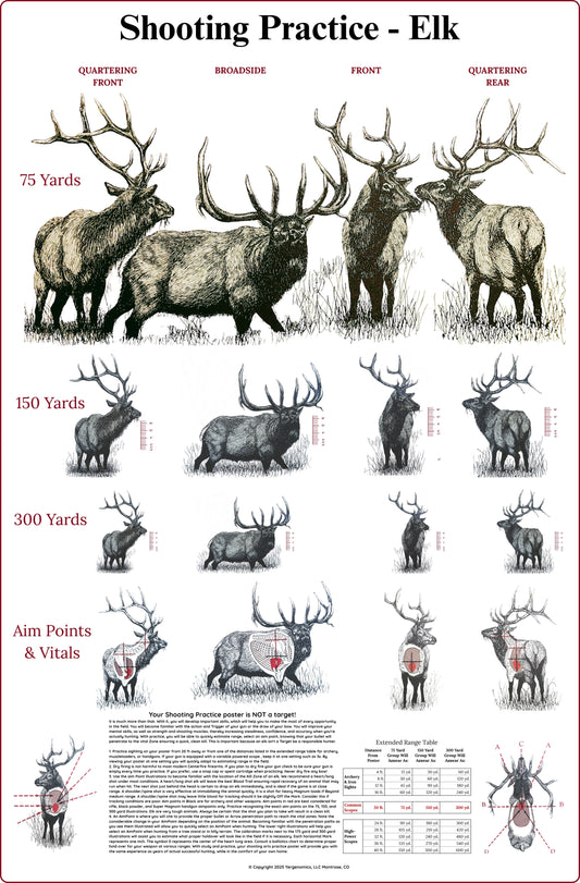 Elk Shooting Poster 24" X 36"